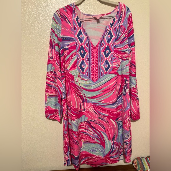 Lilly Pulitzer Dresses & Skirts - Lilly Pulitzer Gianna Tunic Dress in Oh My Guava Print size M nwot
